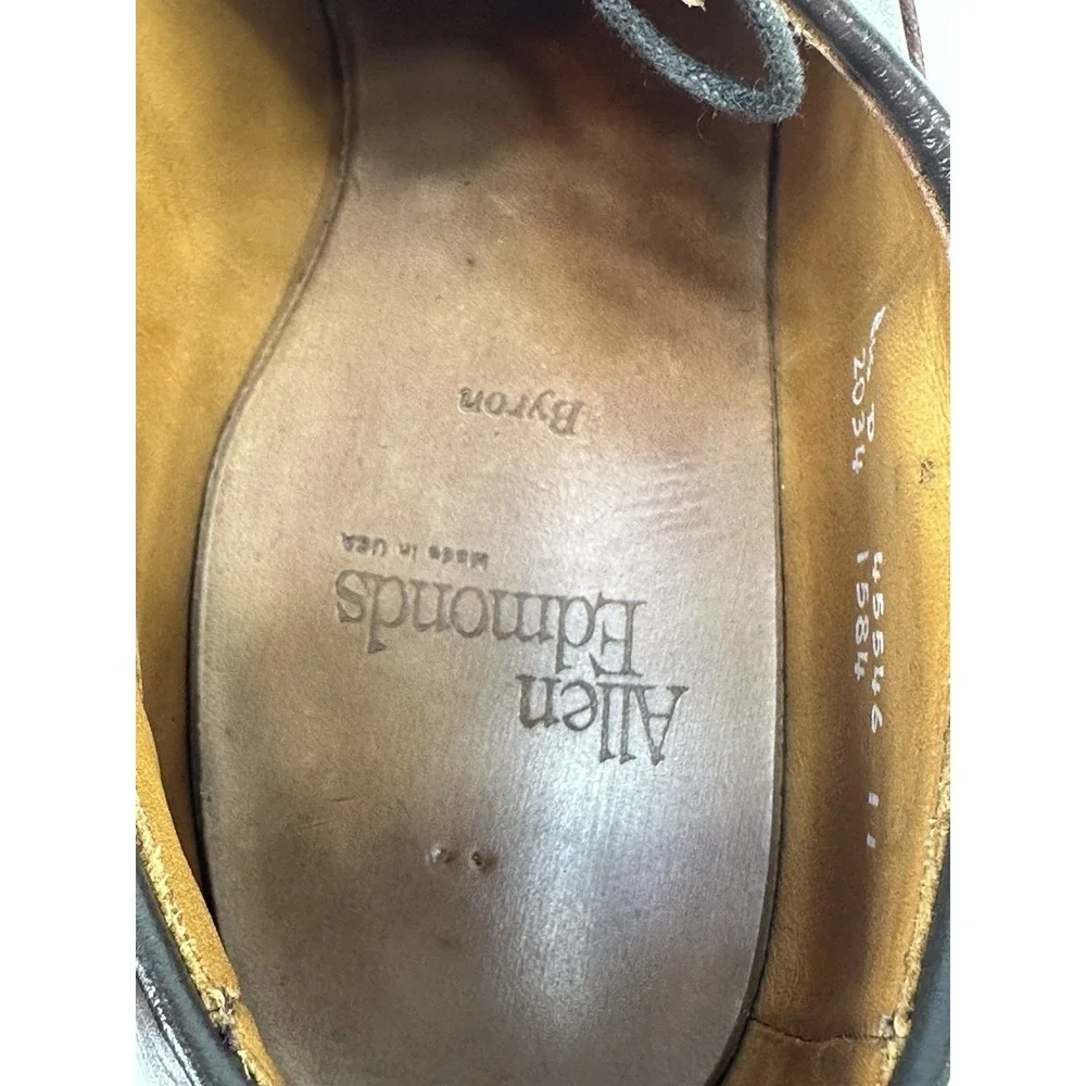 Allen Edmonds Byron Mens Cap Toe Brogue Dress Shoes Brown Chili 2034 8.5 D‎
